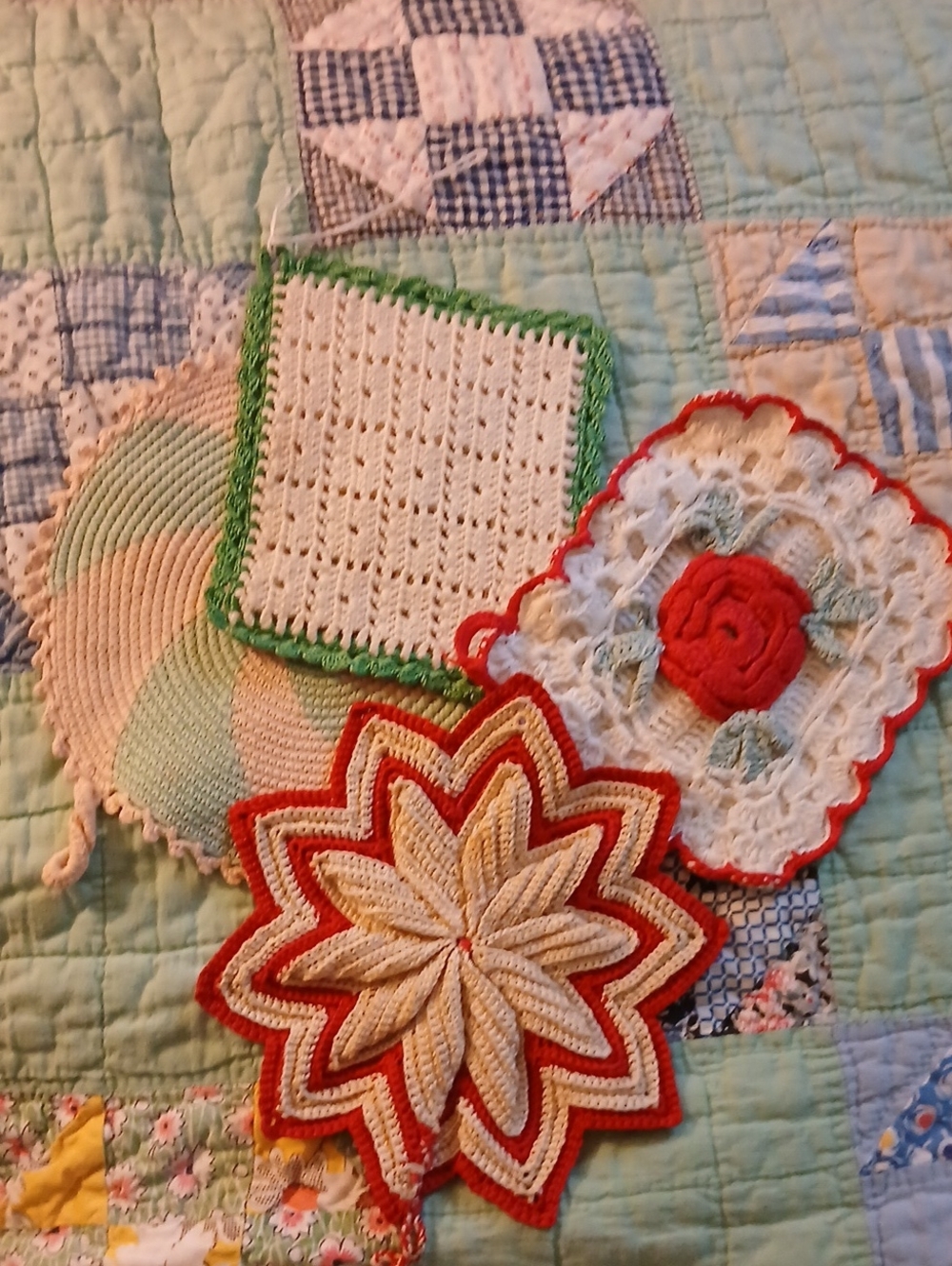 Vintage Crochet Pot Holders Handmade Vintage Crochet Potholders Dolies